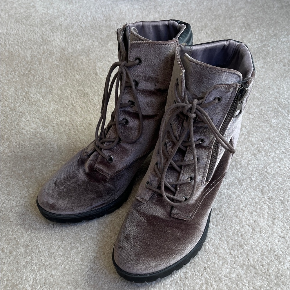 Cool Brown Crushed Velvet Madden Girl Boots